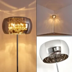 hofstein Lampadaire Blacklick Chrome, 4 lumières