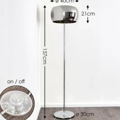 hofstein Lampadaire Blacklick Chrome, 4 lumières