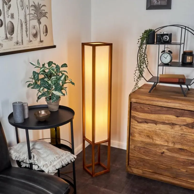 Lampes En Tissu-hofstein Lampadaire Blandin Bois foncé, 2 lumières