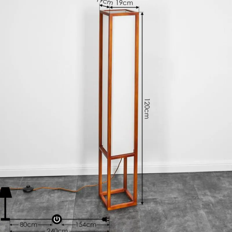 Lampes En Tissu-hofstein Lampadaire Blandin Bois foncé, 2 lumières