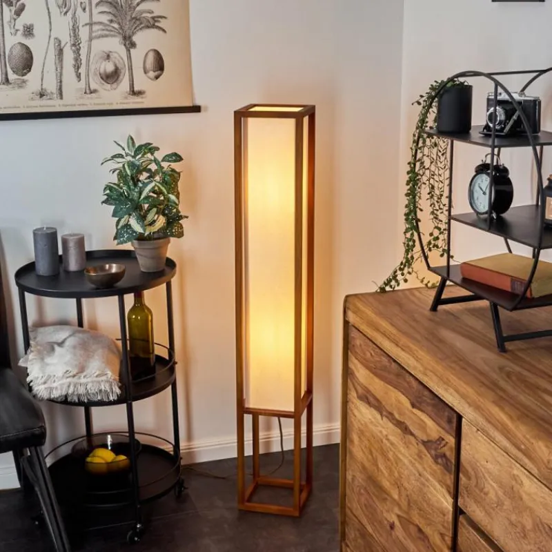 Lampes En Tissu-hofstein Lampadaire Blandin Bois foncé, 2 lumières