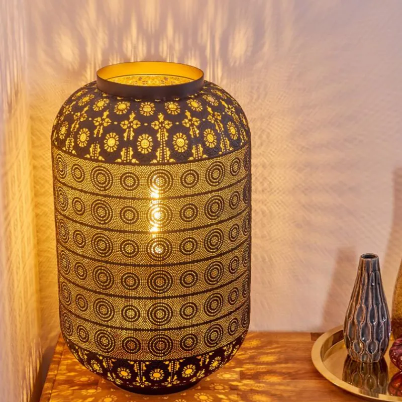 Lampe Turque-hofstein Lampadaire Blanes Noir doré, 1 lumière