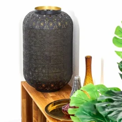 Lampe Turque-hofstein Lampadaire Blanes Noir doré, 1 lumière