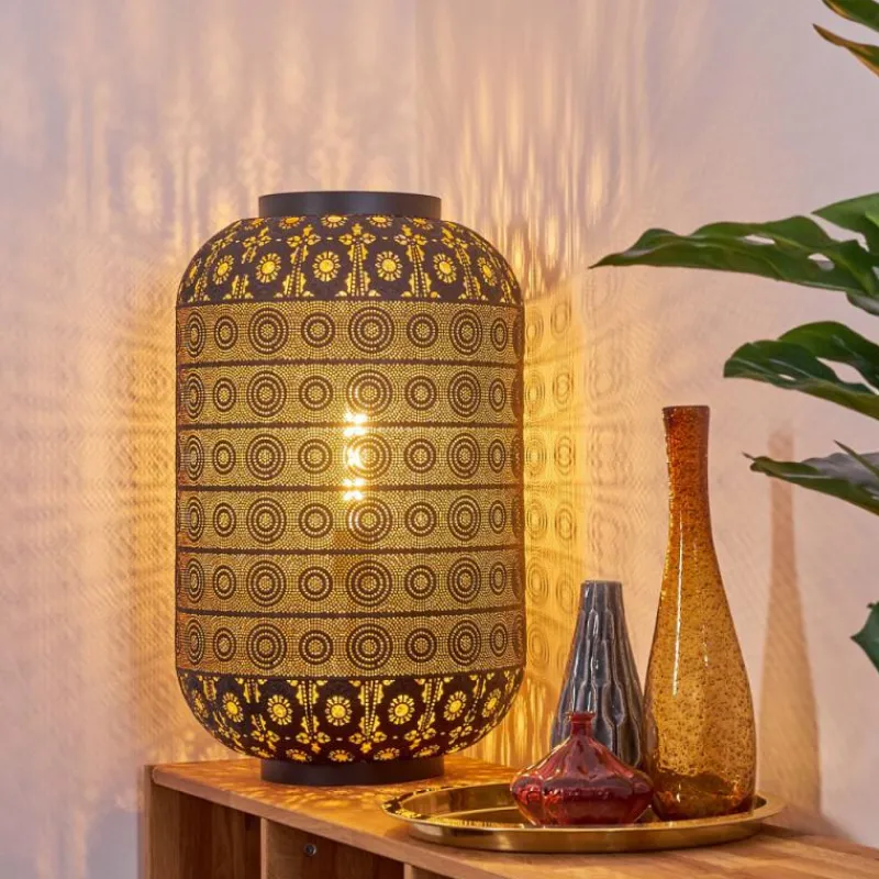 Lampe Turque-hofstein Lampadaire Blanes Noir doré, 1 lumière