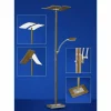 Lampes En Bois-Luminaires B-Leuchten Lampadaire B-Leuchten DUO LED Bois foncé, Nickel mat, 2 lumières