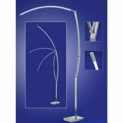 Luminaires B-Leuchten Lampadaire B-Leuchten TREE LED Chrome, Nickel mat, 1 lumière* Lampadaires Et Lampes Sur Pied