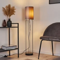 Lampes En Tissu-hofstein Lampadaire Bornalle Noir, 1 lumière