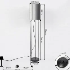 Lampes En Tissu-hofstein Lampadaire Bornalle Noir, 1 lumière