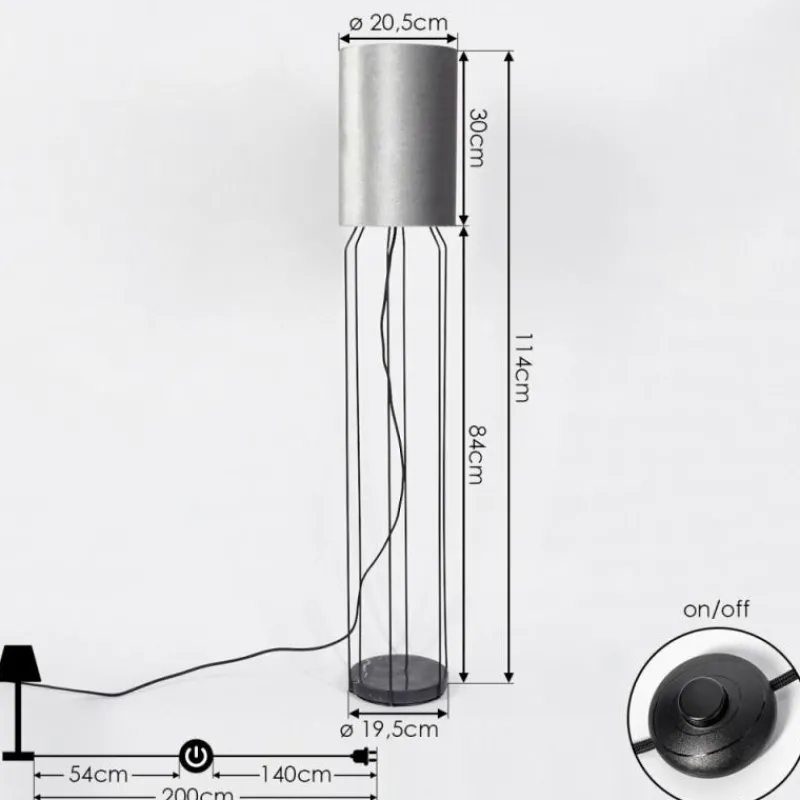 Lampes En Tissu-hofstein Lampadaire Bornalle Noir, 1 lumière