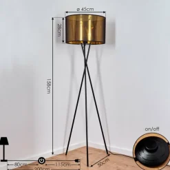 Lampes En Tissu-hofstein Lampadaire Boromata Noir, 1 lumière