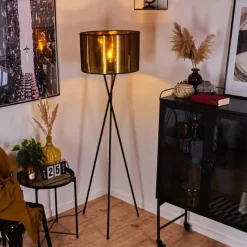 Lampes En Tissu-hofstein Lampadaire Boromata Noir, 1 lumière