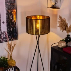 Lampes En Tissu-hofstein Lampadaire Boromata Noir, 1 lumière