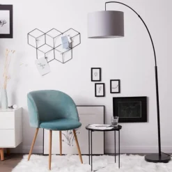 Lampes En Tissu-Luminaires Brilliant Lampadaire Brilliant Aike Noir, 1 lumière