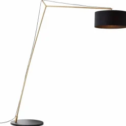 Lampes En Tissu-Luminaires Brilliant Lampadaire Brilliant Annice Or, Noir, 1 lumière