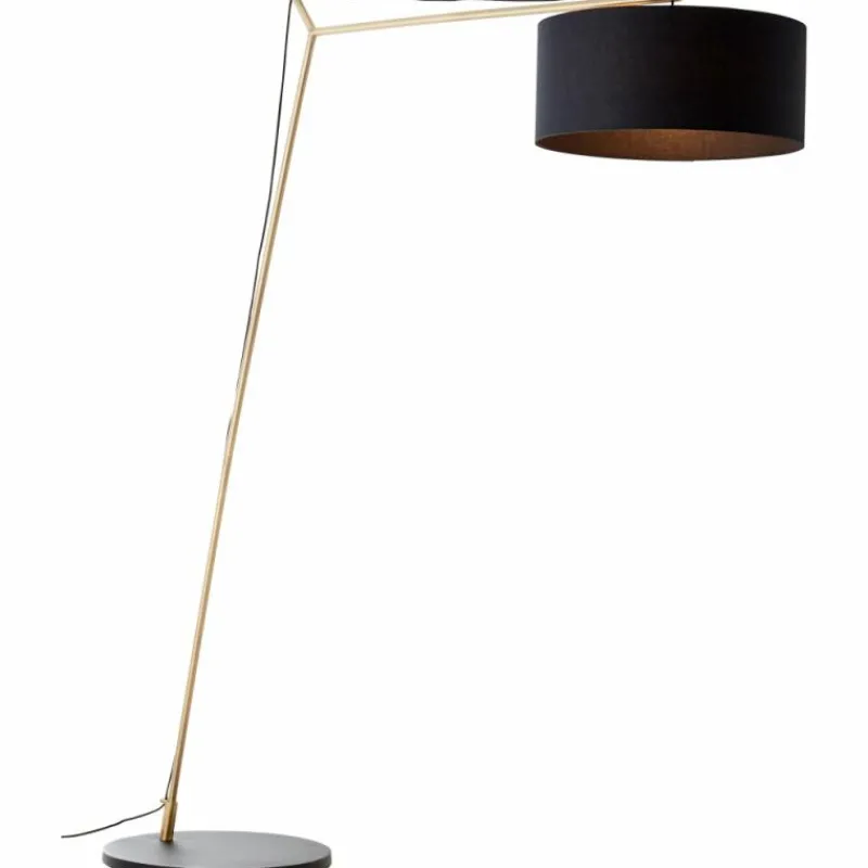 Lampes En Tissu-Luminaires Brilliant Lampadaire Brilliant Annice Or, Noir, 1 lumière