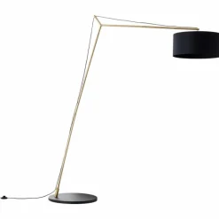 Lampes En Tissu-Luminaires Brilliant Lampadaire Brilliant Annice Or, Noir, 1 lumière