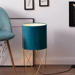 Lampes En Tissu-Luminaires Brilliant Lampadaire Brilliant Atami Or, 1 lumière