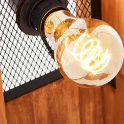 Luminaires Rustiques-Luminaires Brilliant Lampadaire Brilliant Calandra Bois clair, Noir, 4 lumières