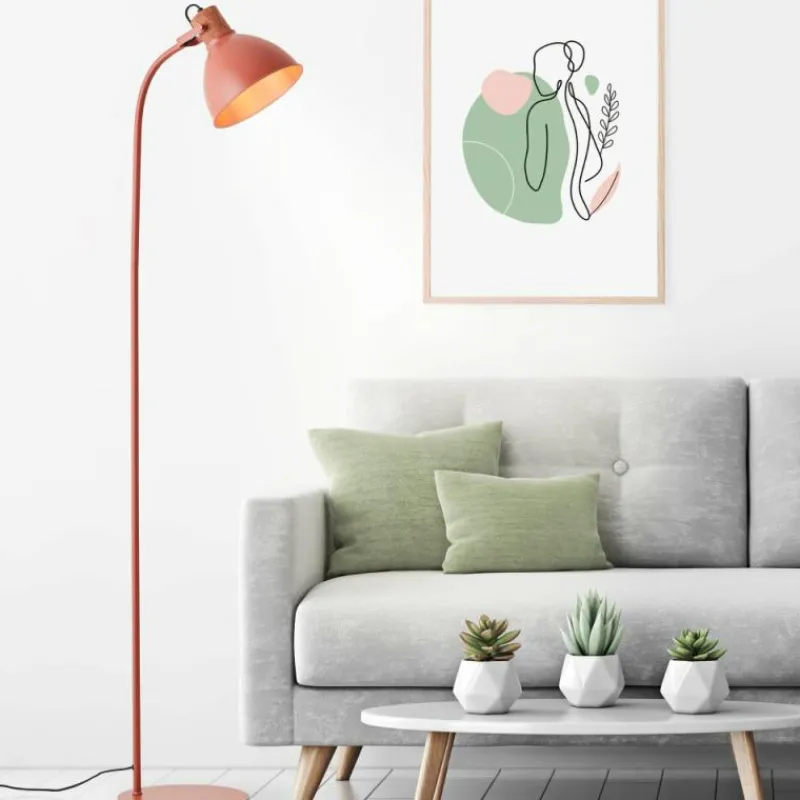 Luminaires Scandinaves-Luminaires Brilliant Lampadaire Brilliant Erena Rouge, 1 lumière