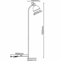 Luminaires Scandinaves-Luminaires Brilliant Lampadaire Brilliant Erena Rose, 1 lumière