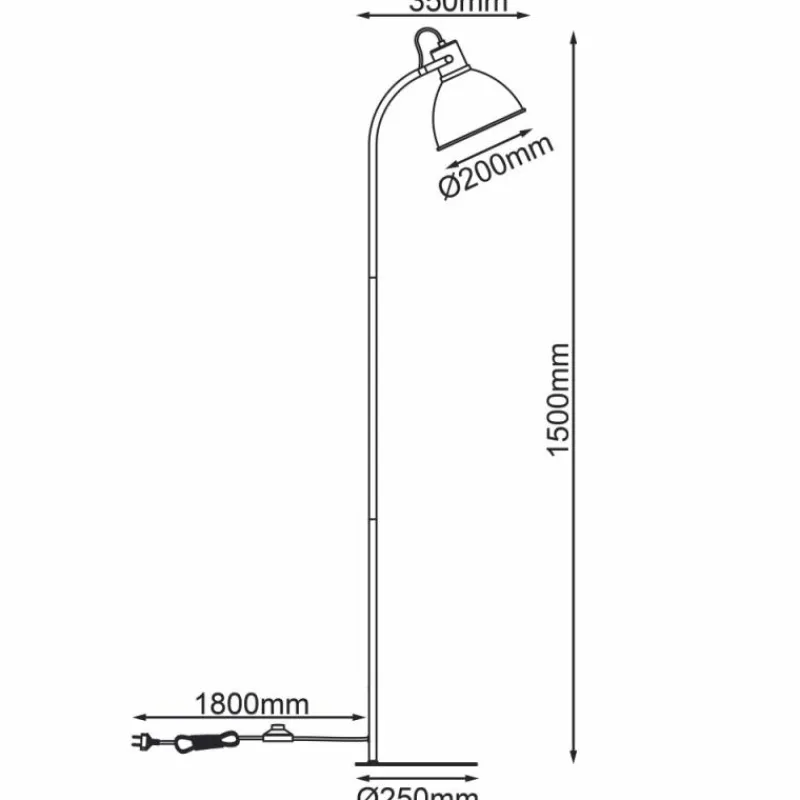 Luminaires Scandinaves-Luminaires Brilliant Lampadaire Brilliant Erena Rose, 1 lumière