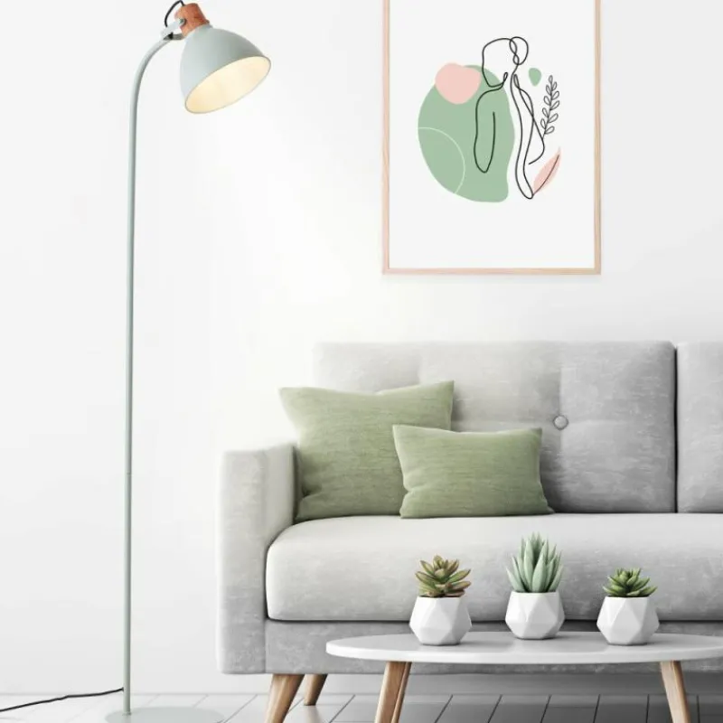 Luminaires Scandinaves-Luminaires Brilliant Lampadaire Brilliant Erena Vert, 1 lumière