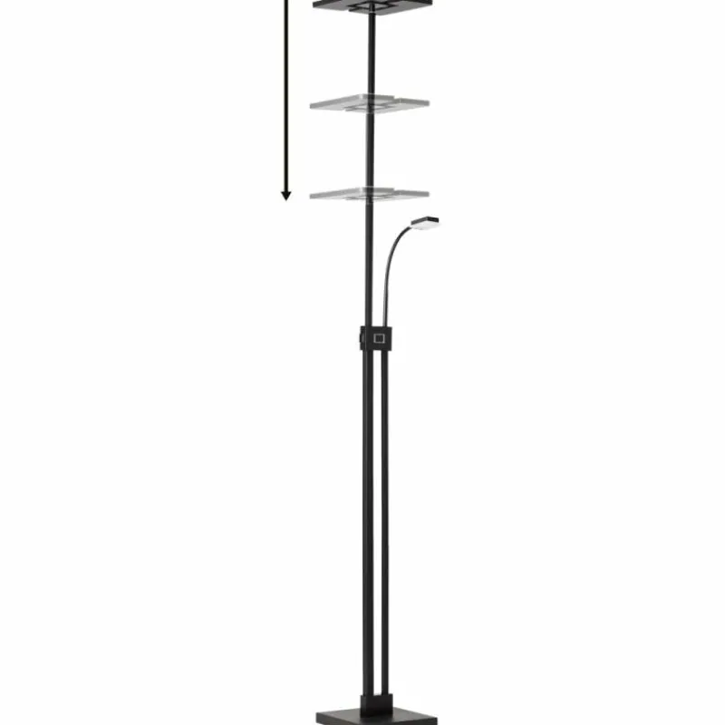 Luminaires Brilliant Lampadaire Brilliant Forrester LED Noir, 2 lumières* Éclairage Led