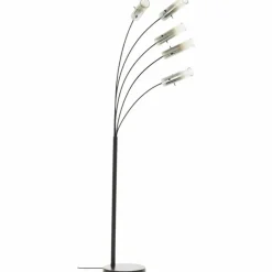 Suspension Verre Fumé-Luminaires Brilliant Lampadaire Brilliant Glasini Noir, 5 lumières