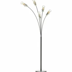 Suspension Verre Fumé-Luminaires Brilliant Lampadaire Brilliant Glasini Noir, 5 lumières