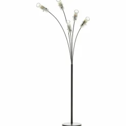 Suspension Verre Fumé-Luminaires Brilliant Lampadaire Brilliant Glasini Noir, 5 lumières