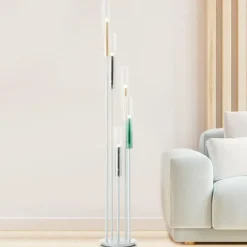 Lampes Dorées-Luminaires Brilliant Lampadaire Brilliant Inez LED Argenté, 5 lumières