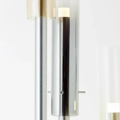 Lampes Dorées-Luminaires Brilliant Lampadaire Brilliant Inez LED Argenté, 5 lumières