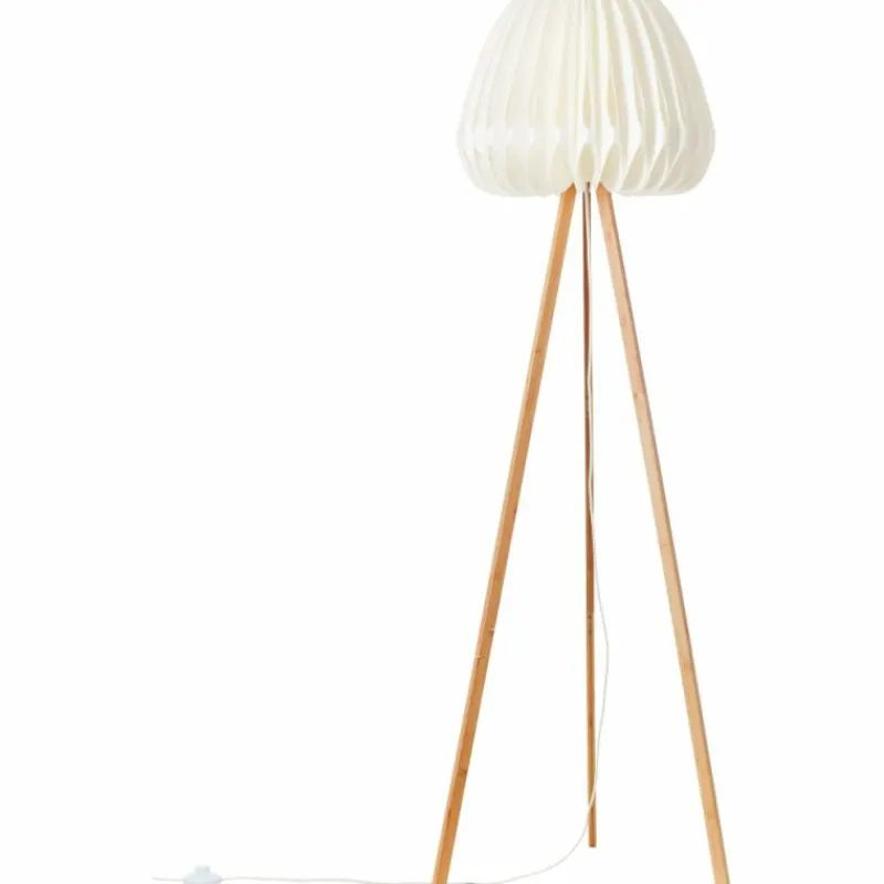 Luminaires Scandinaves-Luminaires Brilliant Lampadaire Brilliant Inna Bois clair, Blanc, 1 lumière
