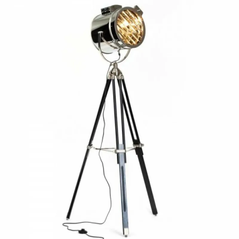 Luminaires Brilliant Lampadaire Brilliant Leuchten Cine Chrome, Noir, 1 lumière