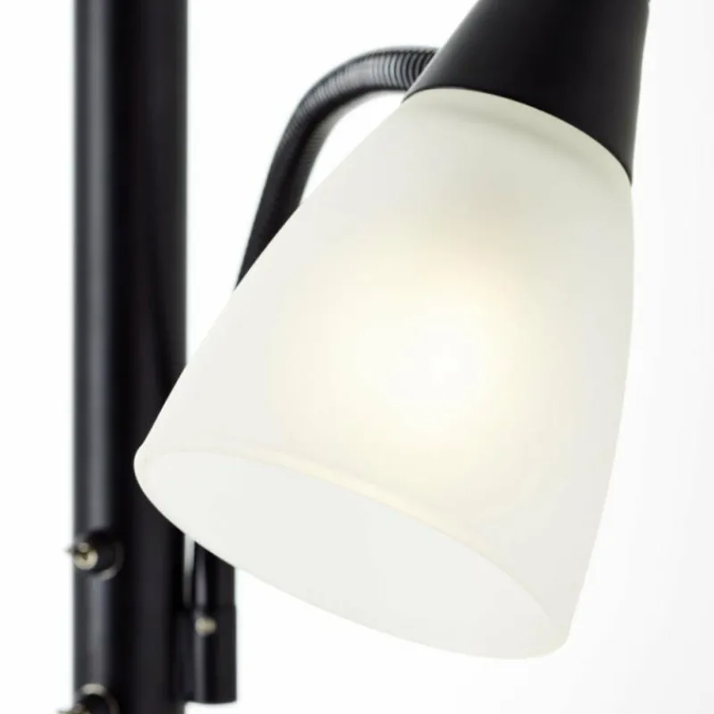 Luminaires Scandinaves-Luminaires Brilliant Lampadaire Brilliant Lucy LED Noir, 2 lumières