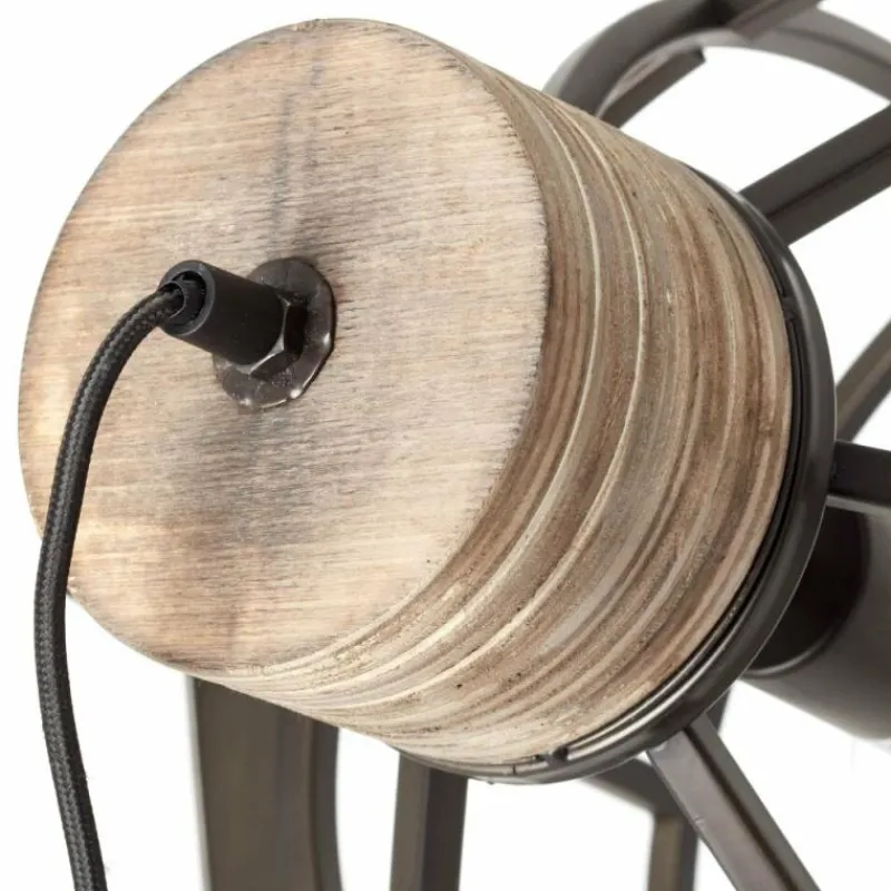 Luminaires Rustiques-Luminaires Brilliant Lampadaire Brilliant Matrix Anthracite, Bois foncé, 1 lumière