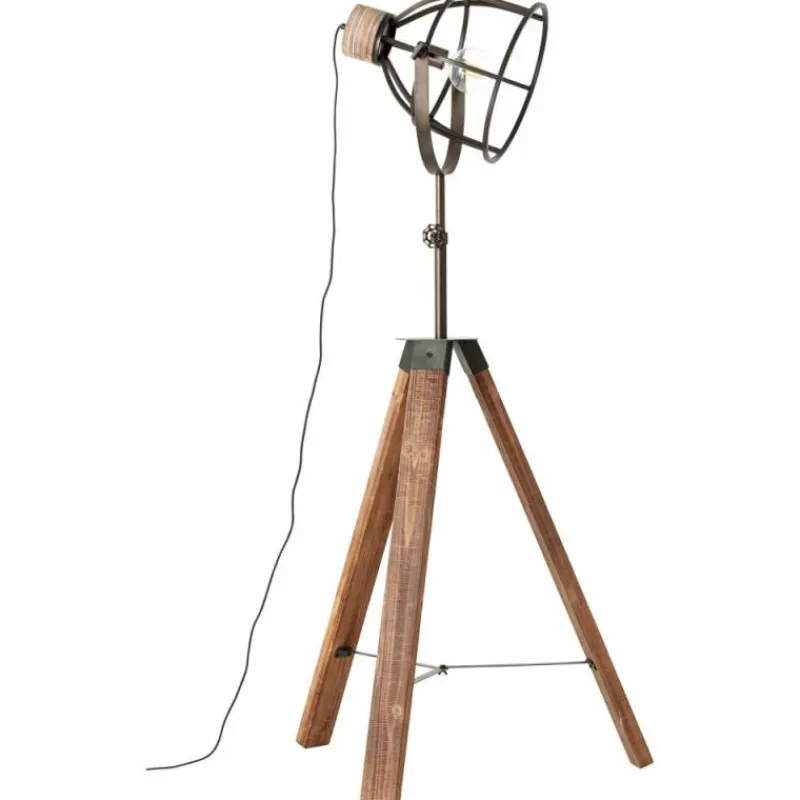 Luminaires Rustiques-Luminaires Brilliant Lampadaire Brilliant Matrix Anthracite, Bois foncé, 1 lumière