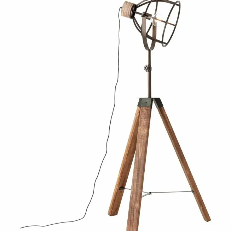 Luminaires Rustiques-Luminaires Brilliant Lampadaire Brilliant Matrix Anthracite, Bois foncé, 1 lumière