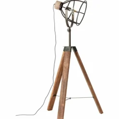 Luminaires Rustiques-Luminaires Brilliant Lampadaire Brilliant Matrix Anthracite, Bois foncé, 1 lumière