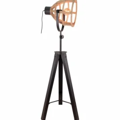 Style Boho-Chic-Luminaires Brilliant Lampadaire Brilliant Matrix Bois foncé, Noir, 1 lumière