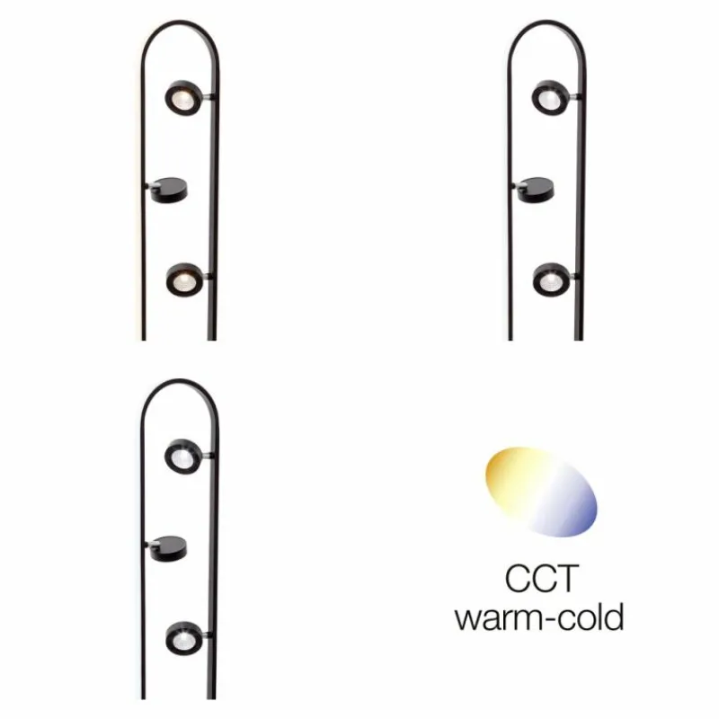 Lampes Industrielles-Luminaires Brilliant Lampadaire Brilliant Nebeker LED Noir, 4 lumières, Télécommandes
