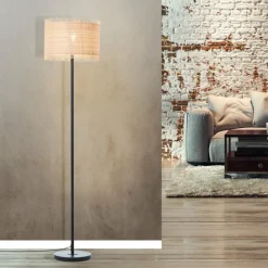 Luminaires Rustiques-Luminaires Brilliant Lampadaire Brilliant Raffy Noir, 1 lumière