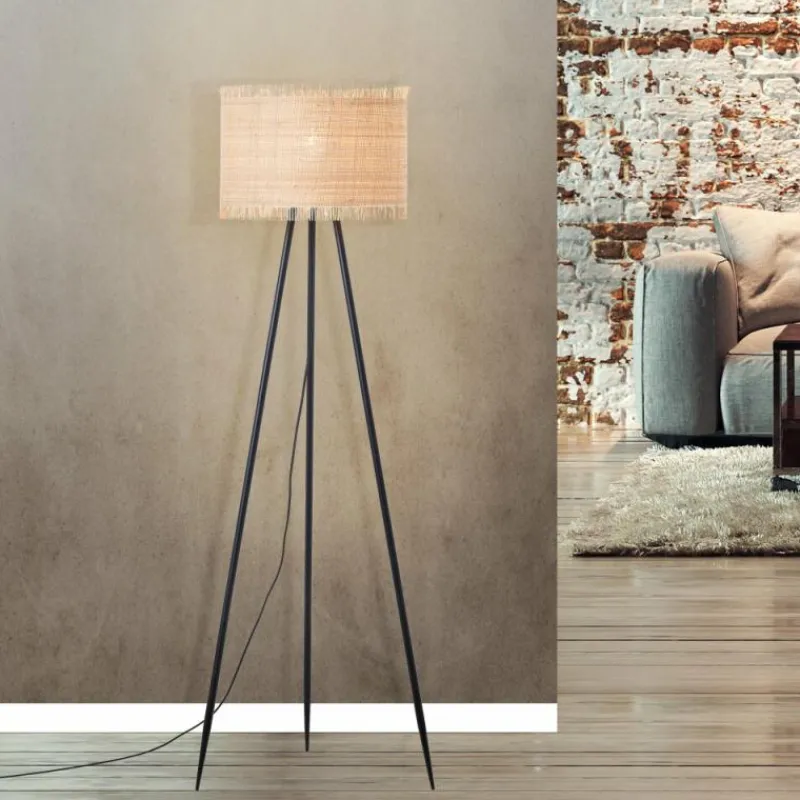 Luminaires Rustiques-Luminaires Brilliant Lampadaire Brilliant Raffy Noir, 1 lumière