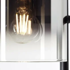 Suspension Verre Fumé-Luminaires Brilliant Lampadaire Brilliant Simonis Noir, 3 lumières