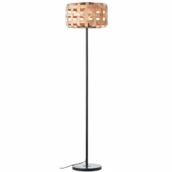 Luminaires Rustiques-Luminaires Brilliant Lampadaire Brilliant Woodline Noir, 1 lumière