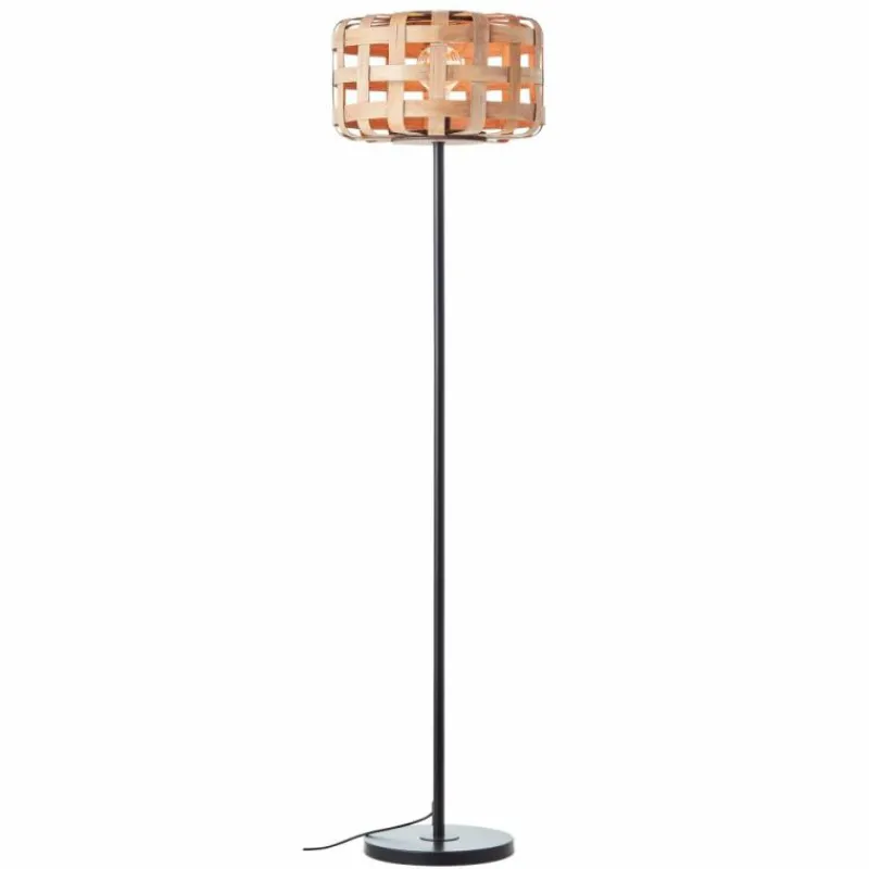 Luminaires Rustiques-Luminaires Brilliant Lampadaire Brilliant Woodline Noir, 1 lumière