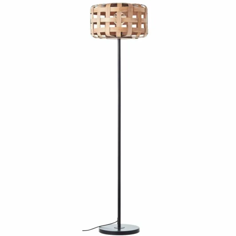Luminaires Rustiques-Luminaires Brilliant Lampadaire Brilliant Woodline Noir, 1 lumière