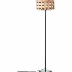 Luminaires Rustiques-Luminaires Brilliant Lampadaire Brilliant Woodline Noir, 1 lumière