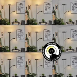 hofstein Lampadaire Busswil LED Noir, 2 lumières