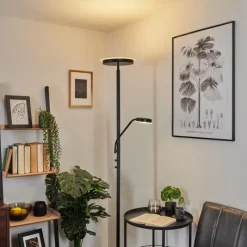 hofstein Lampadaire Busswil LED Noir, 2 lumières